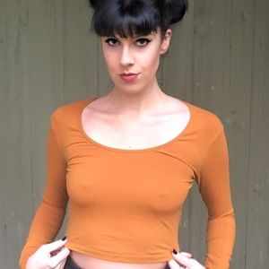 American Apparel Long Sleeve Crop Top